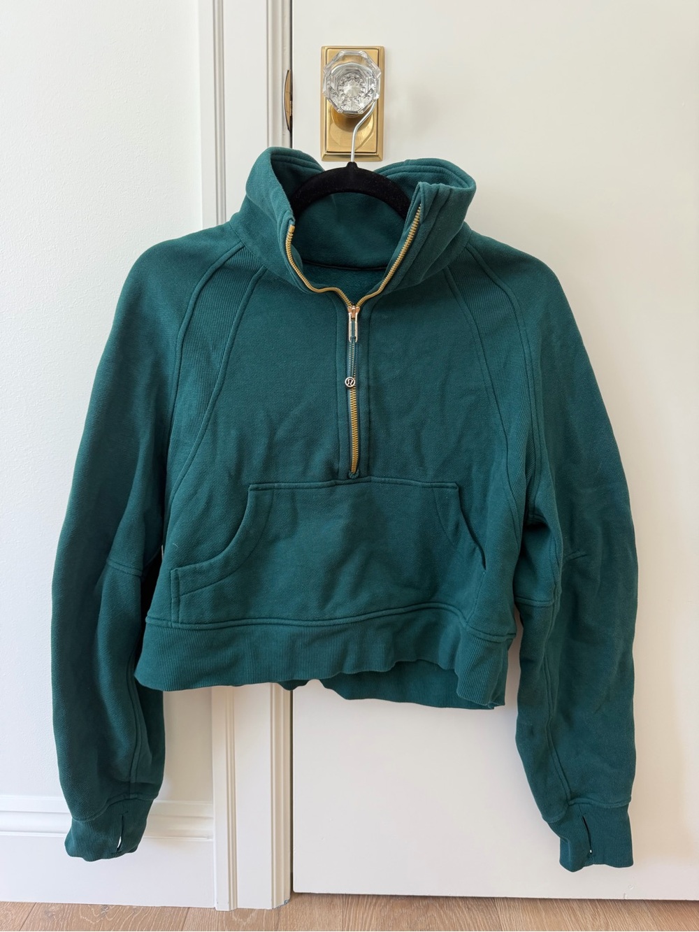 lululemon scuba cropped funnel neck sweatshirt storm teal XS / S